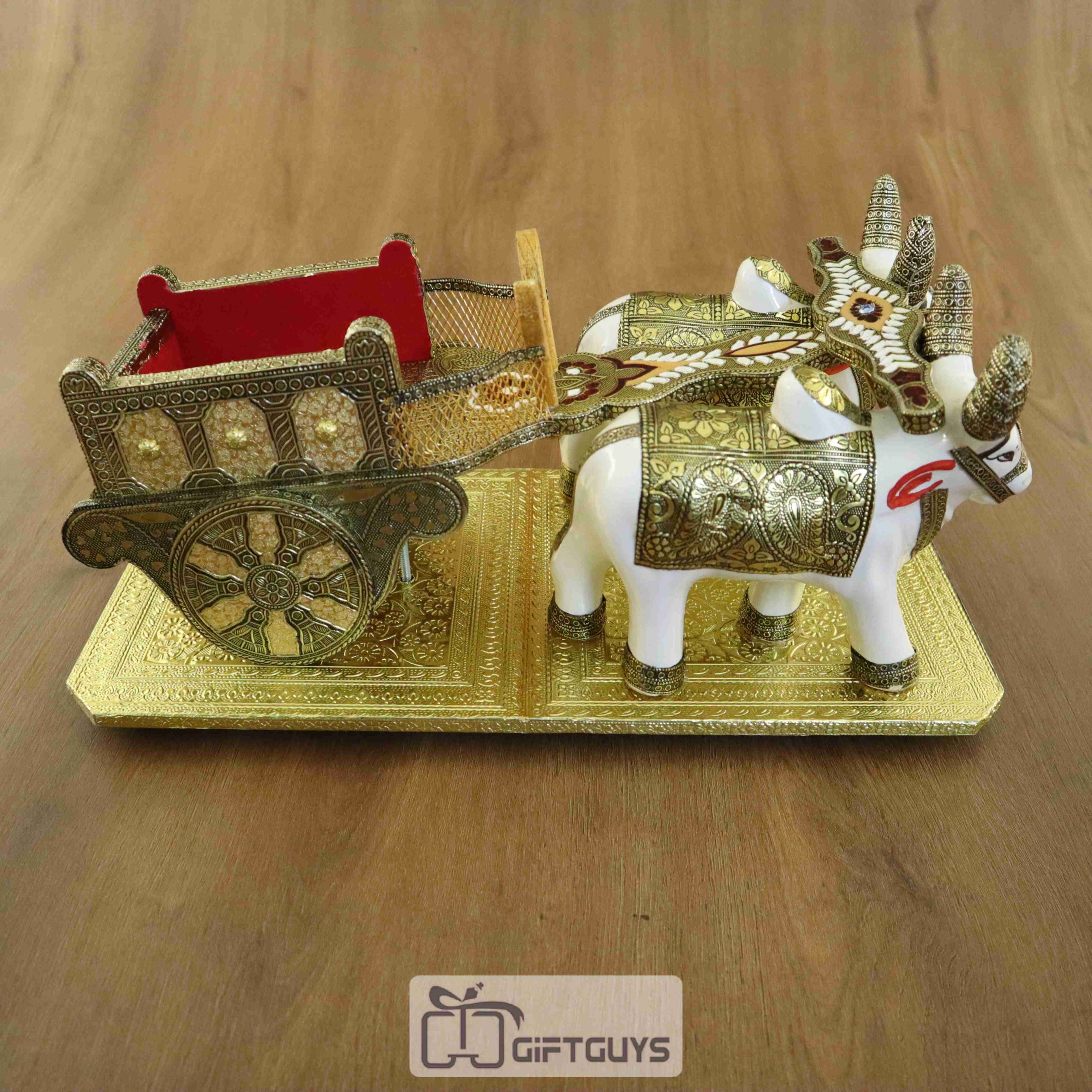 Decorative Wooden Oxidised Bullock Cart
