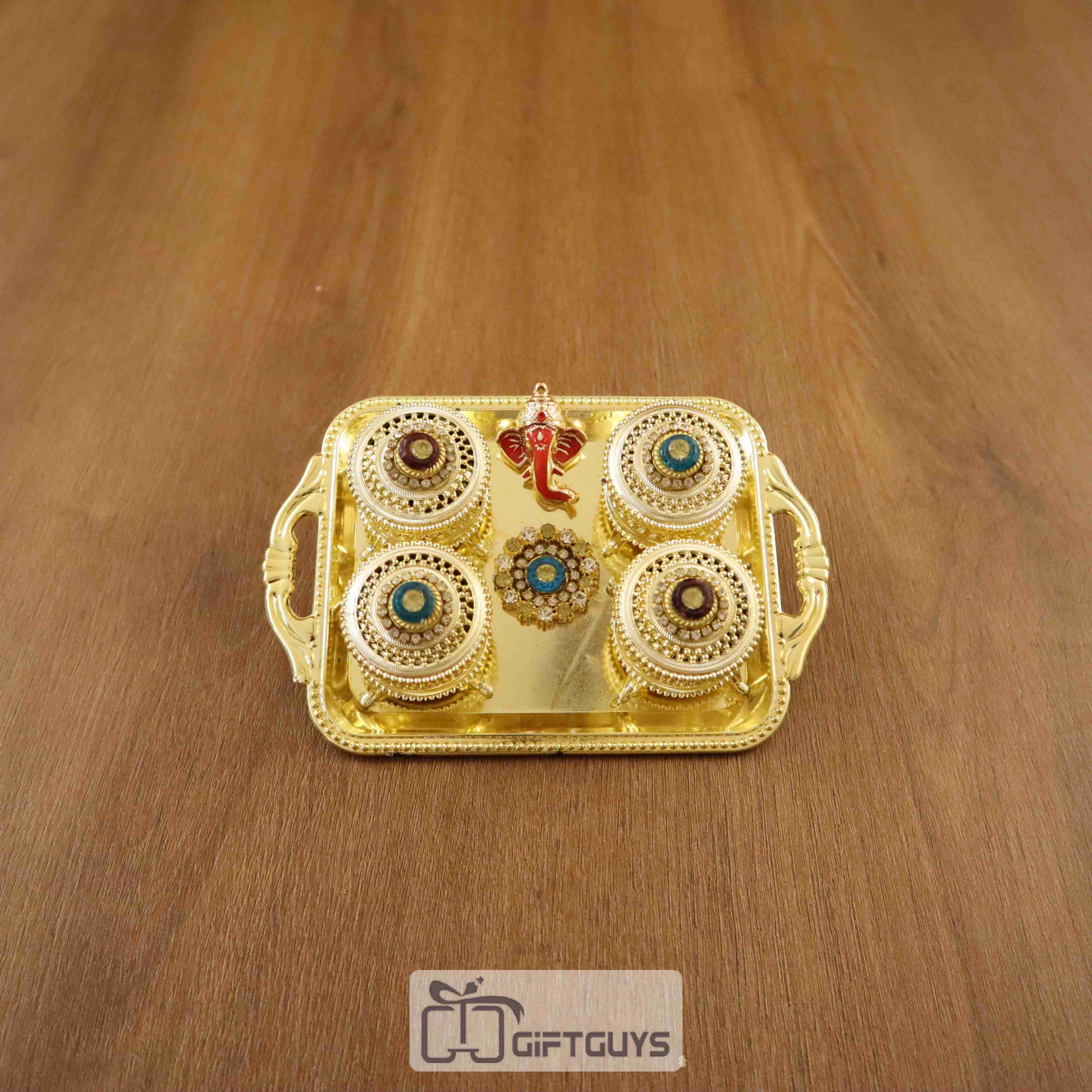 4 Kumkum Box With Tray