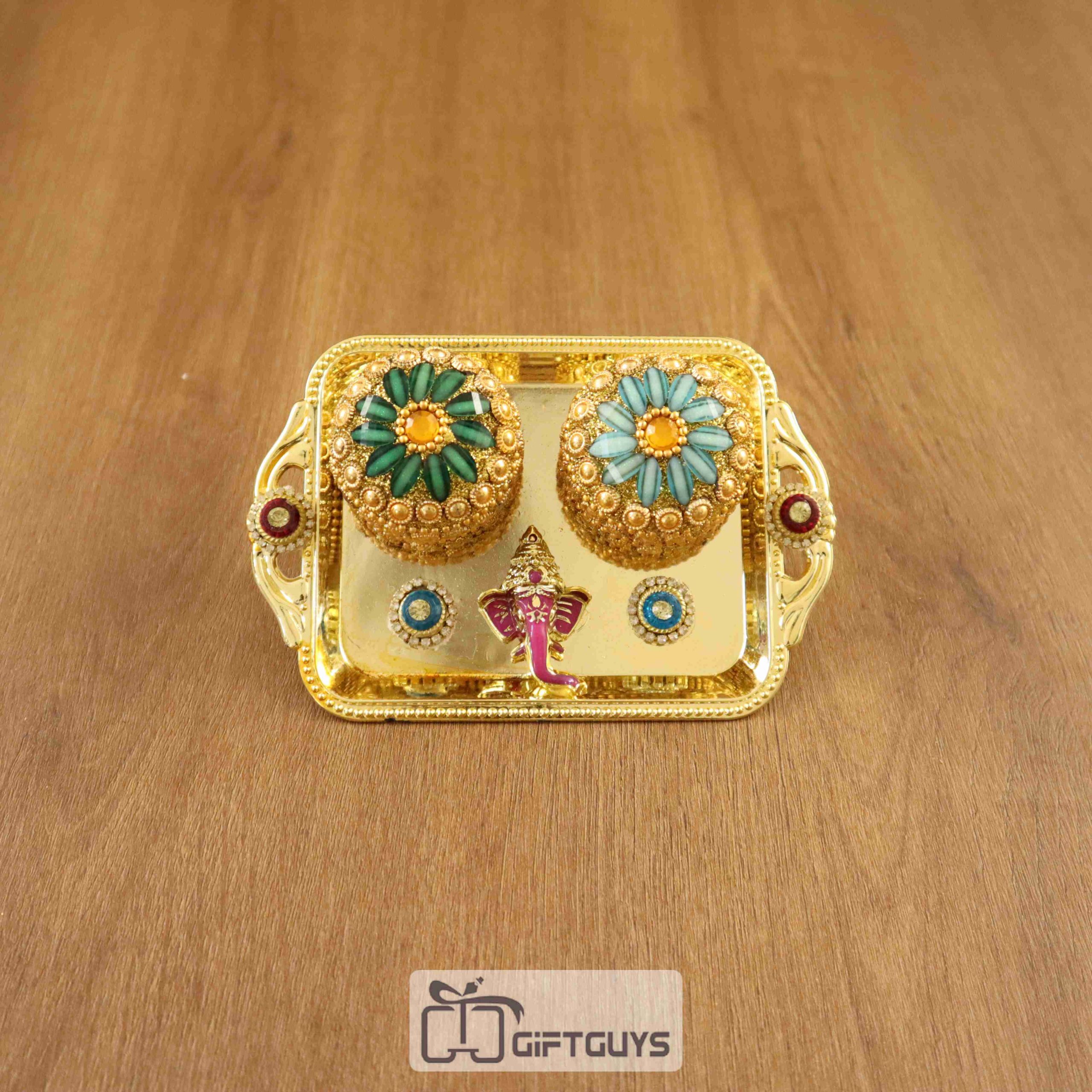 2 Kumkum Holders With Tray