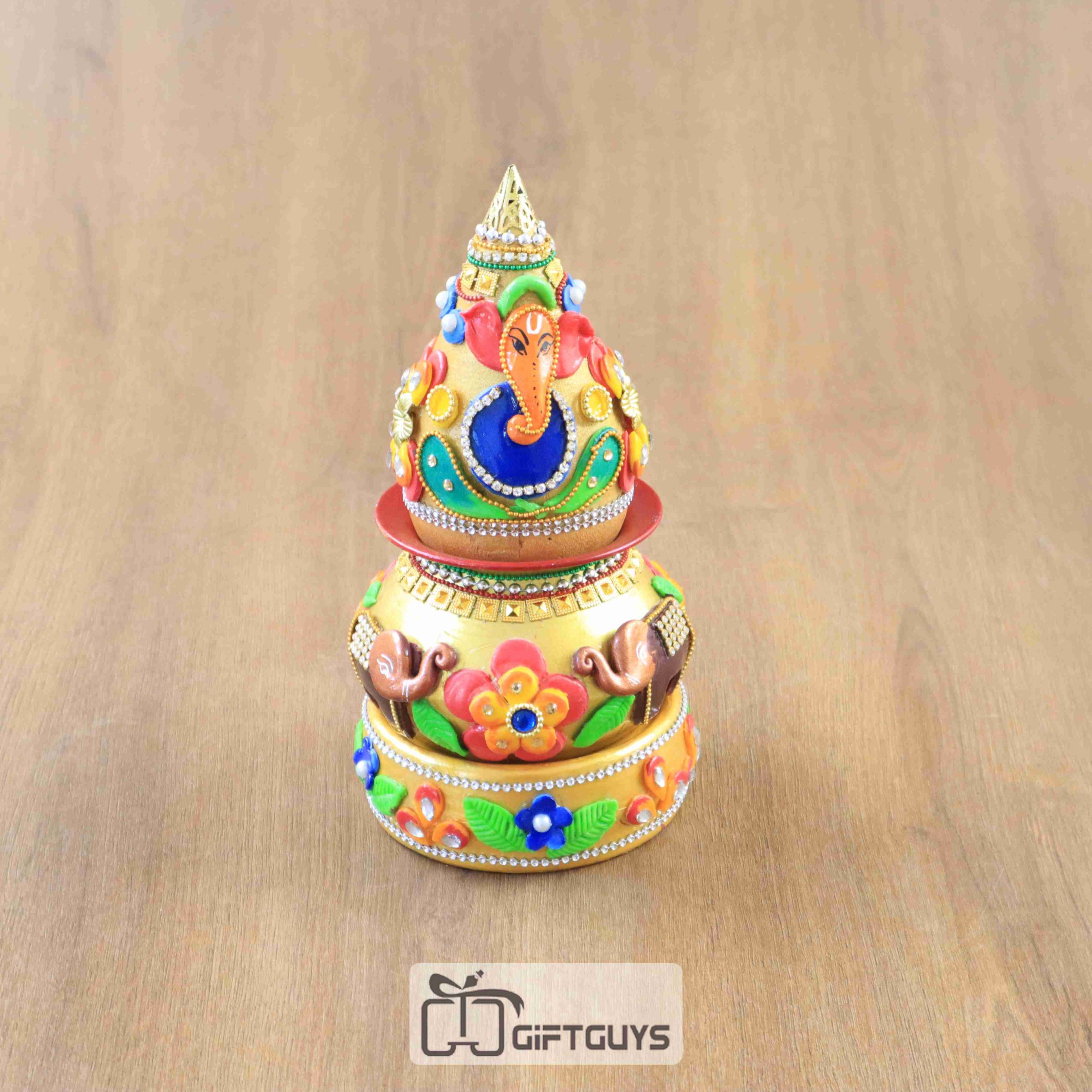 Ganpati Designed Vibrant Coloured Samaiyu Kalash