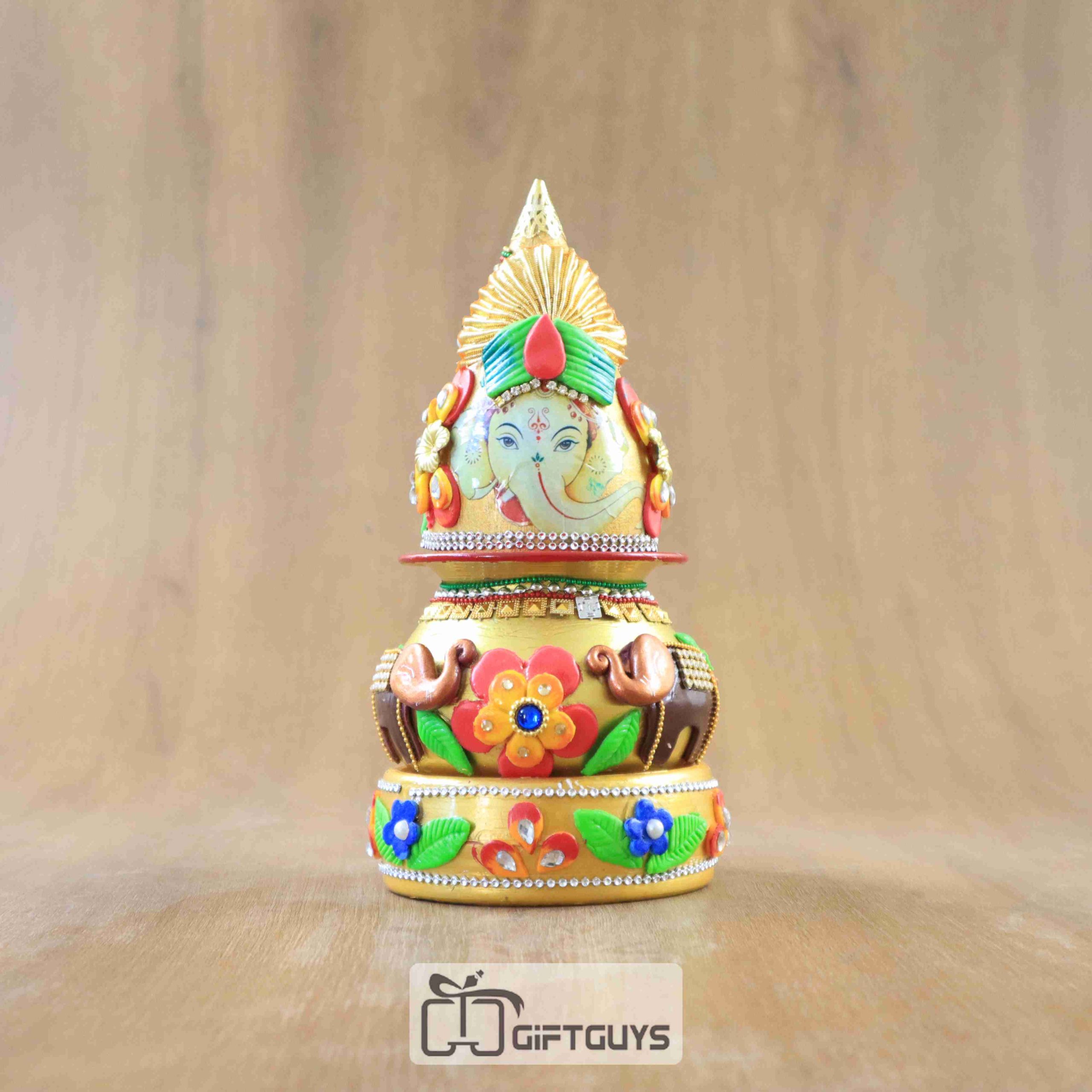 Ganpati Designed Vibrant Coloured Samaiyu Kalash