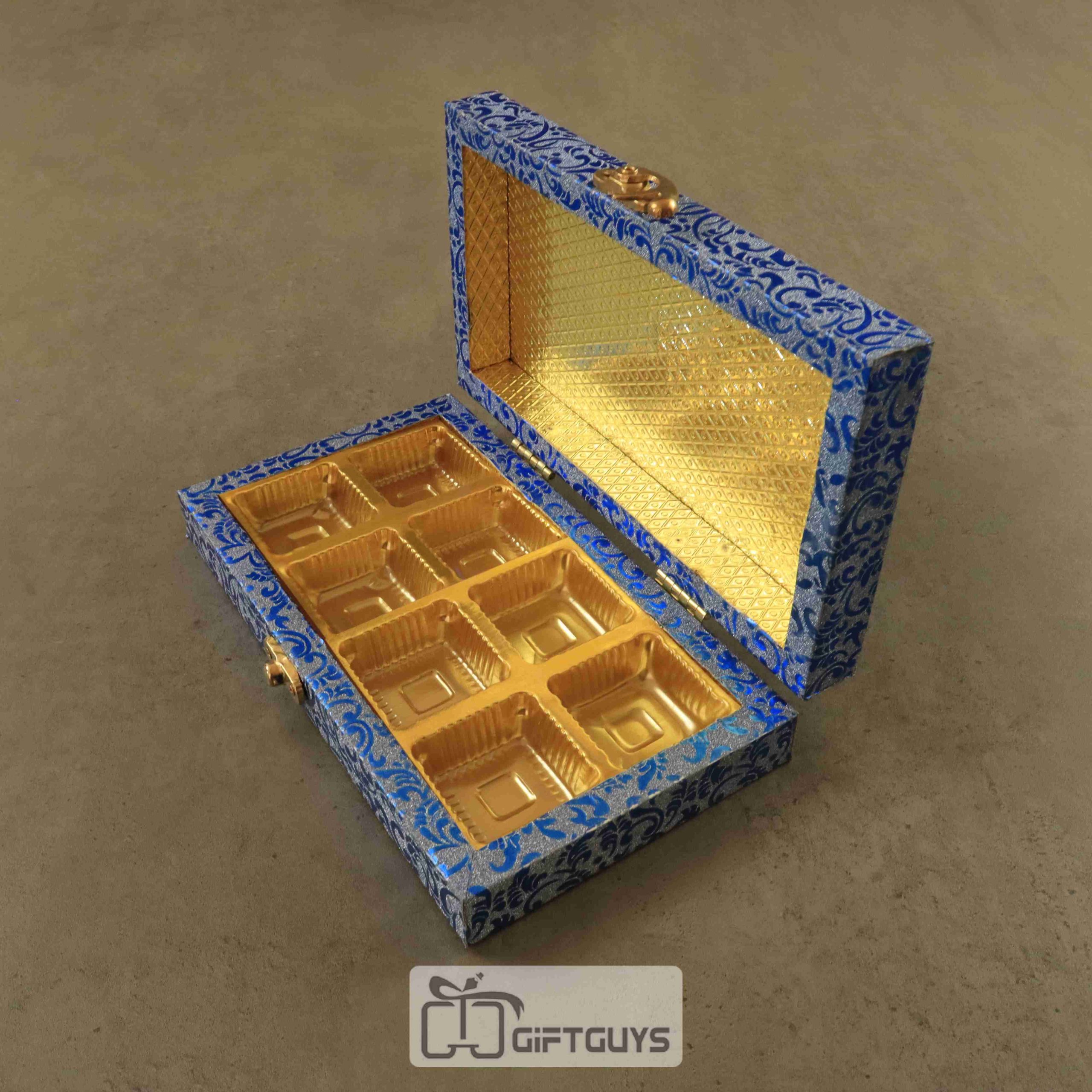 Blue Chocolate Box With 8 cavity
