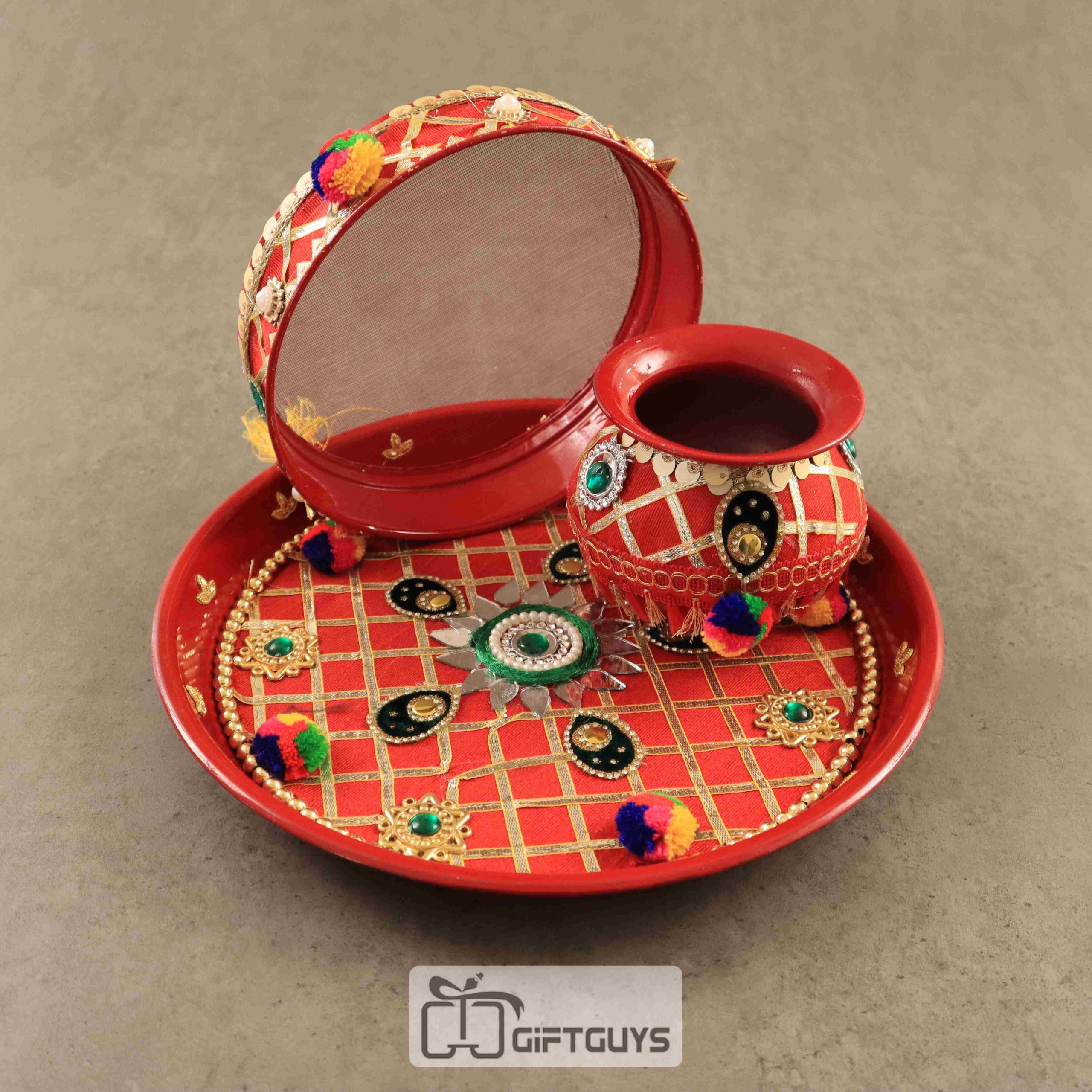 Hand Designed Karvachuth Thali Set