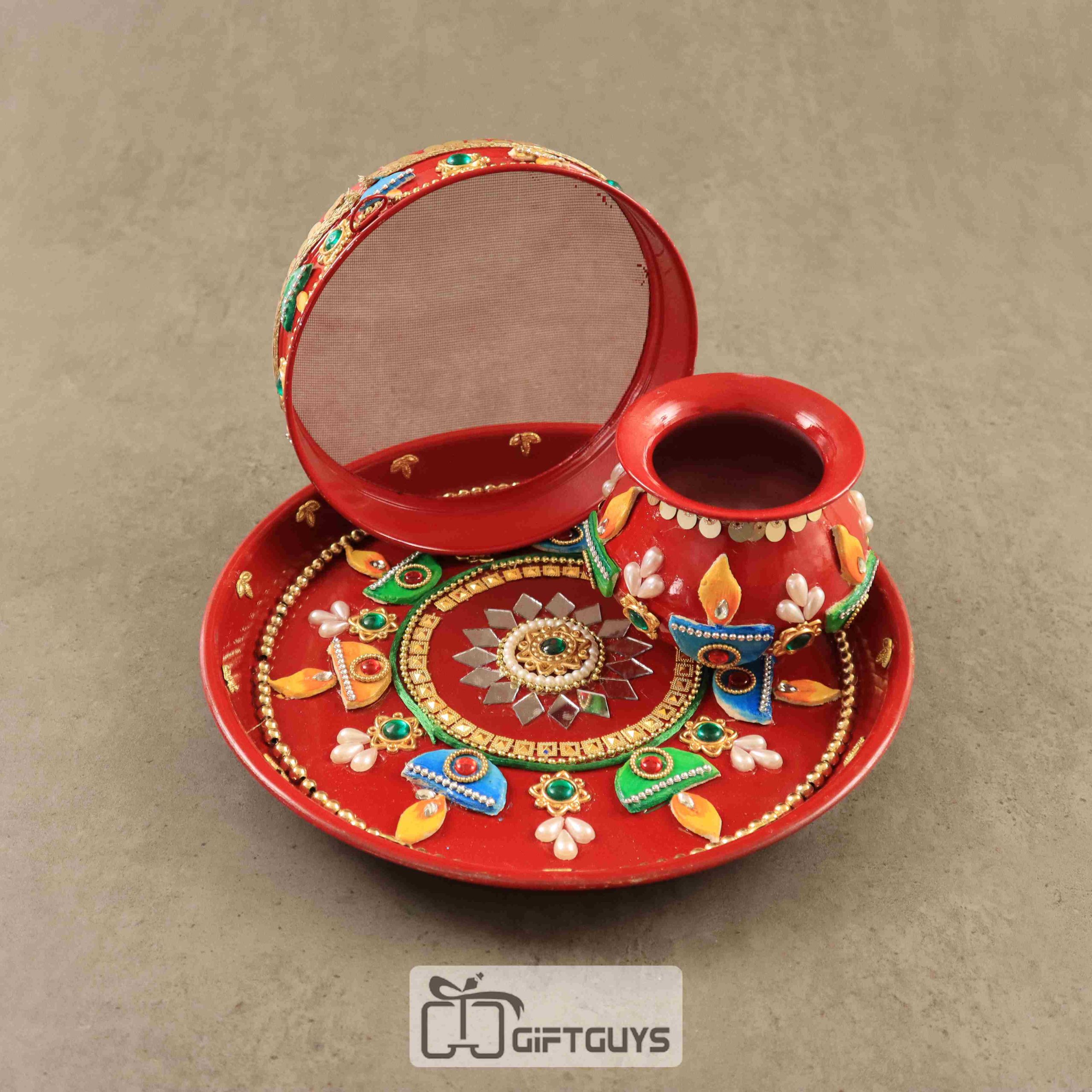 Hand Designed Karvachuth Pooja Thali Set