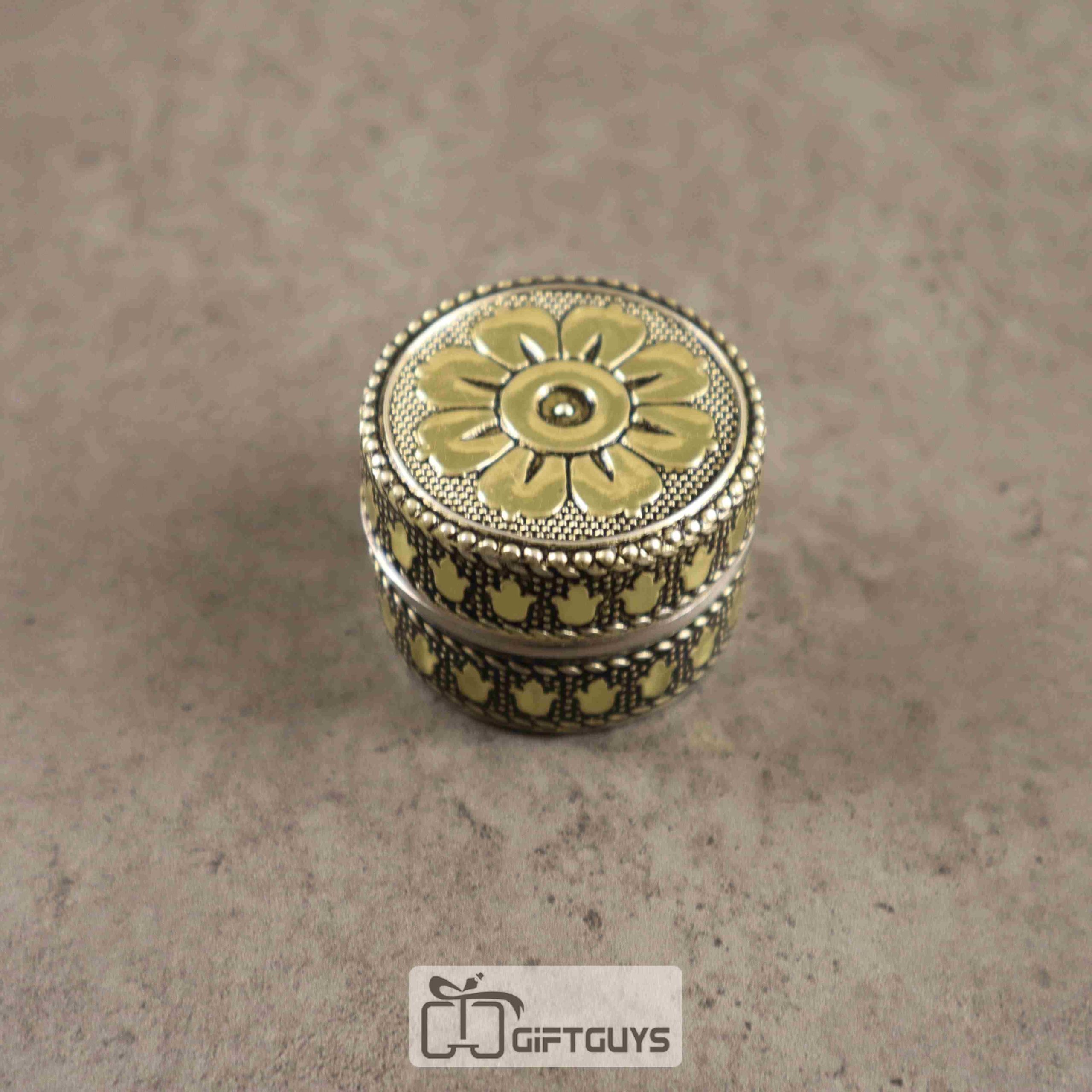Golden Oxidised Kumkum Box