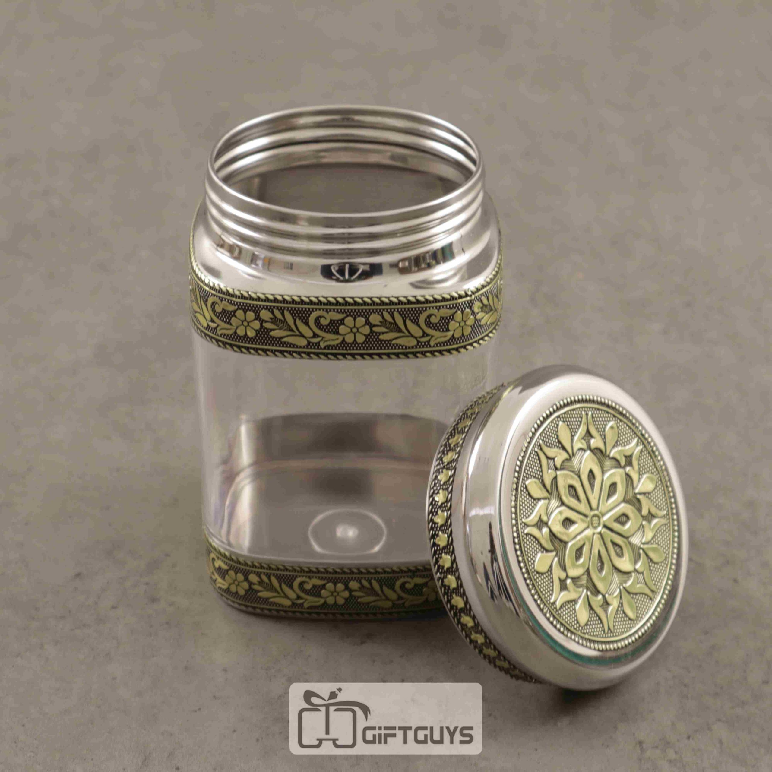 Decorative Oxidised Transparent Jar