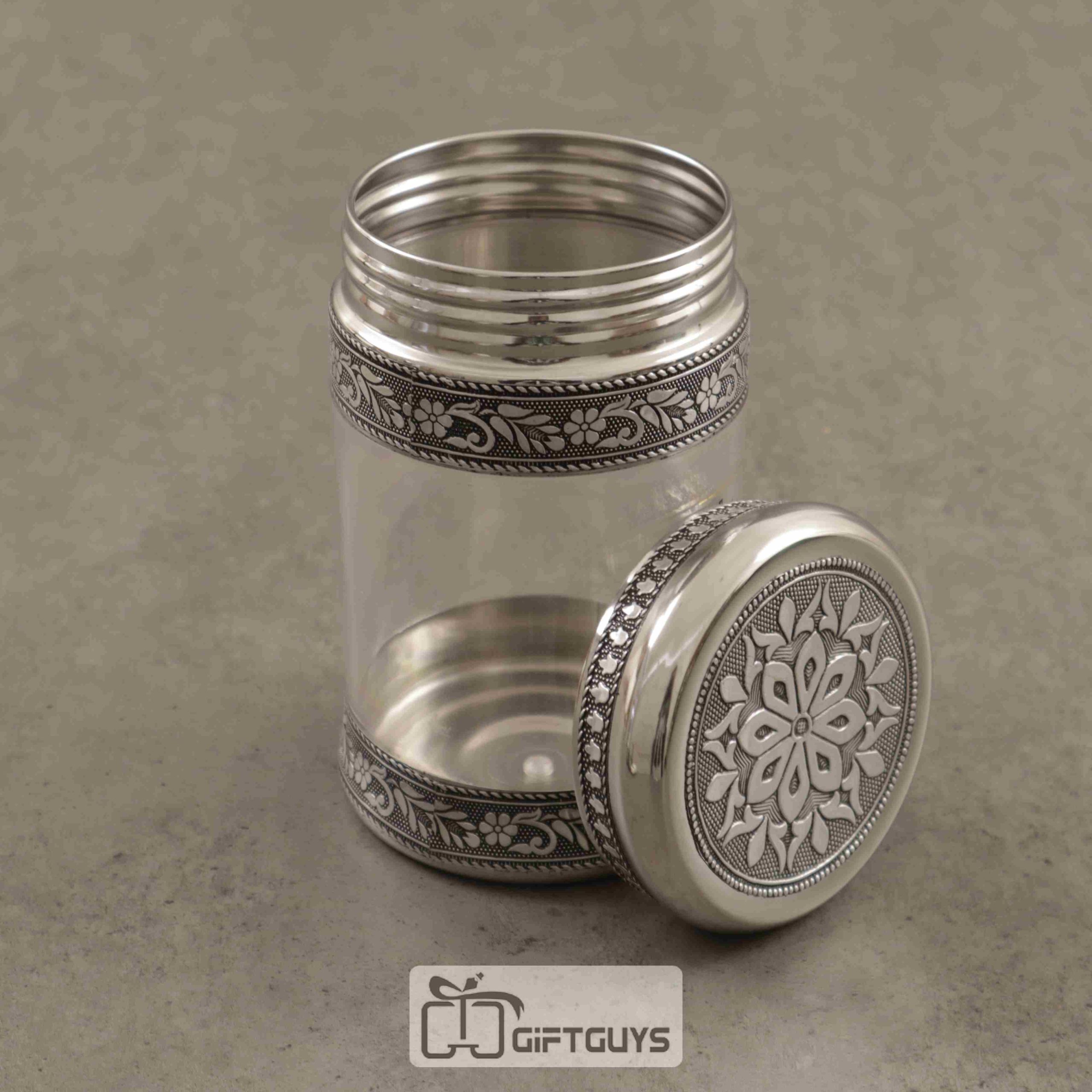 Decorative Oxidised Transparent Jar