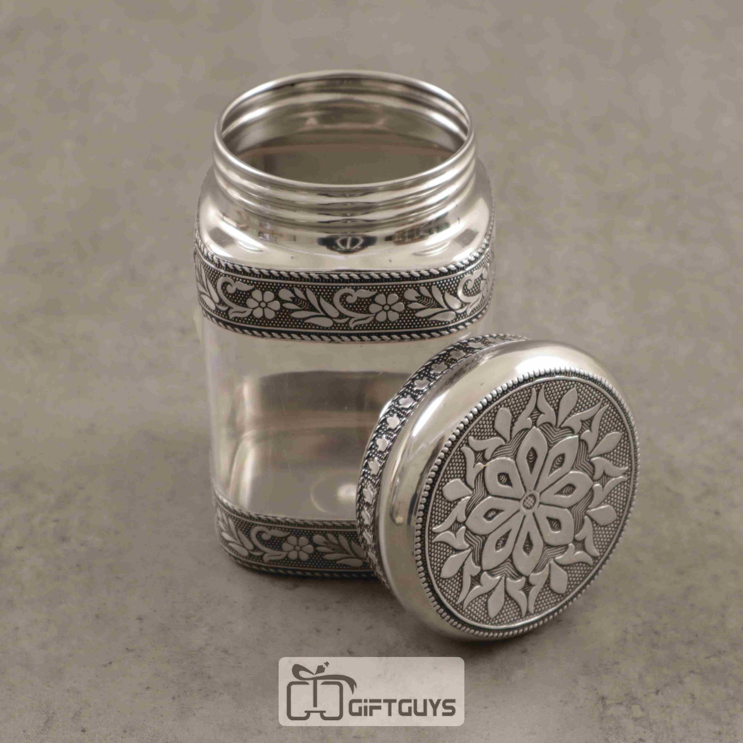 Decorative Oxidised Transparent Jar