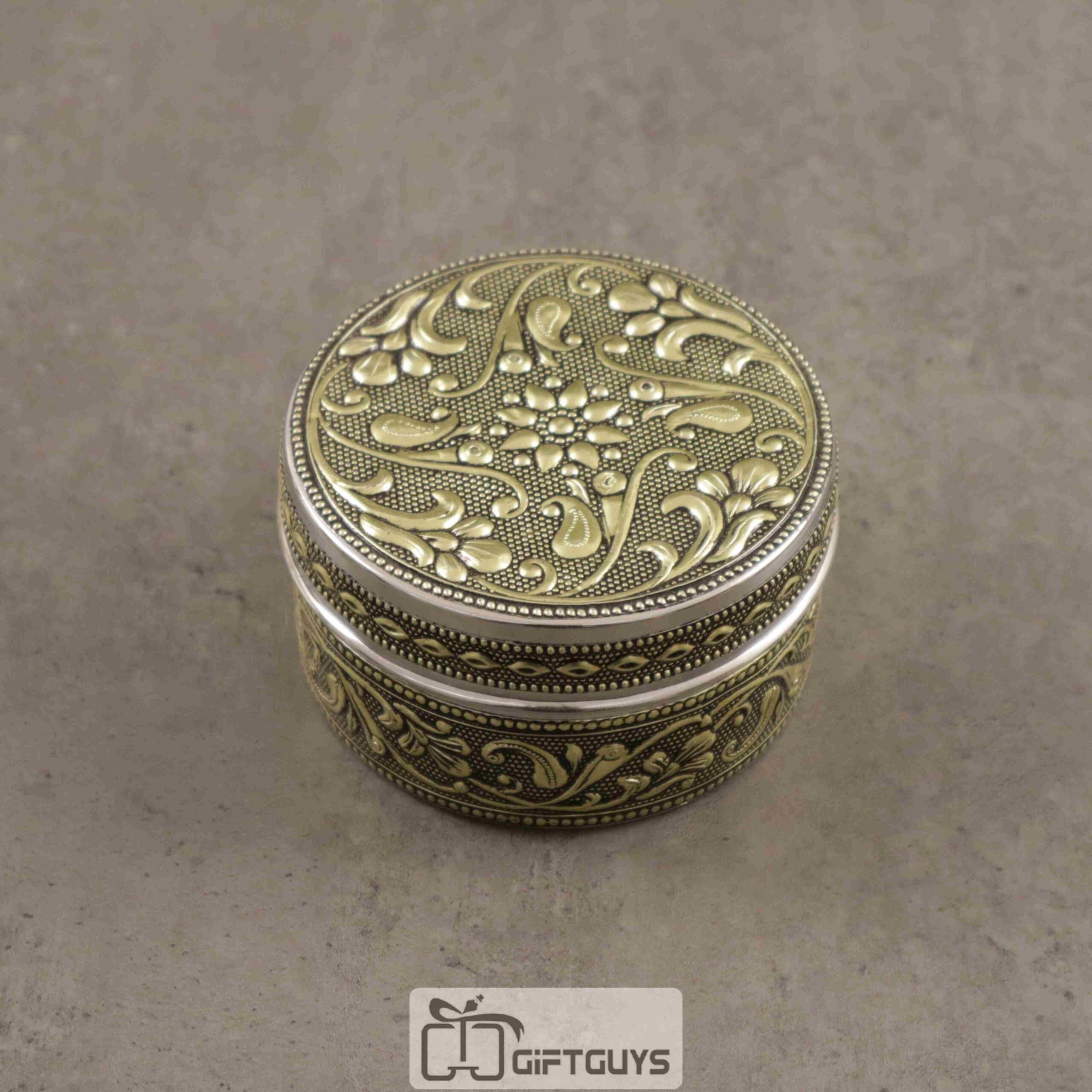 Antique Embossed Steel Box – 4 Inch Decorative Storage & Gift Container