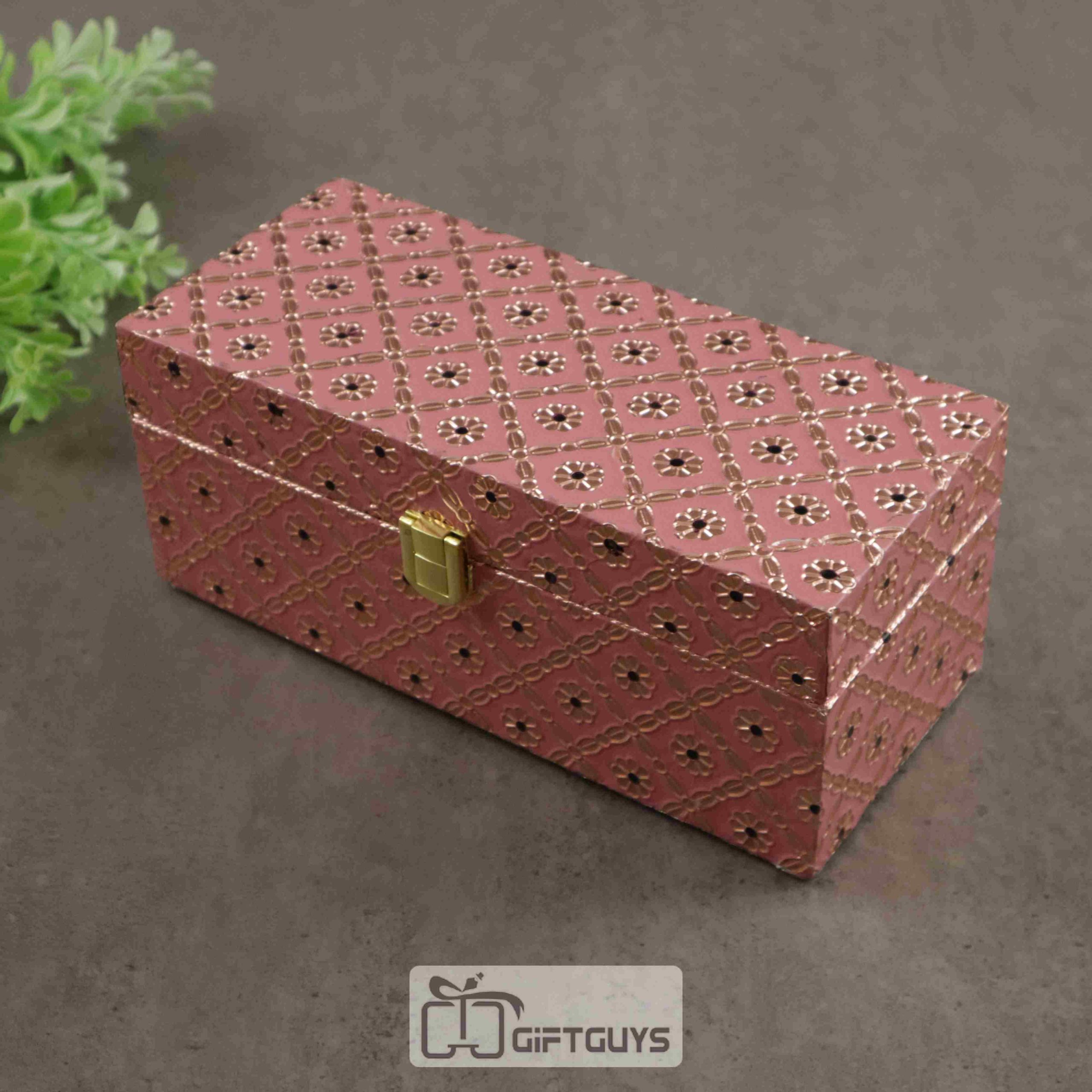 Decorative White Meenakari 3 Jar Dryfruit Box