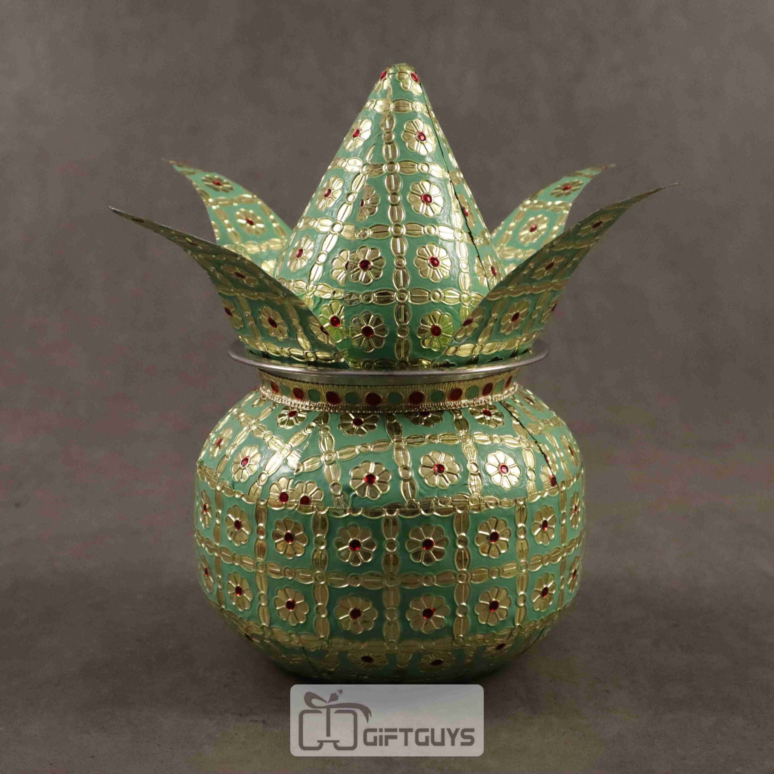 Decorative Meenakari Light green colour Kalash