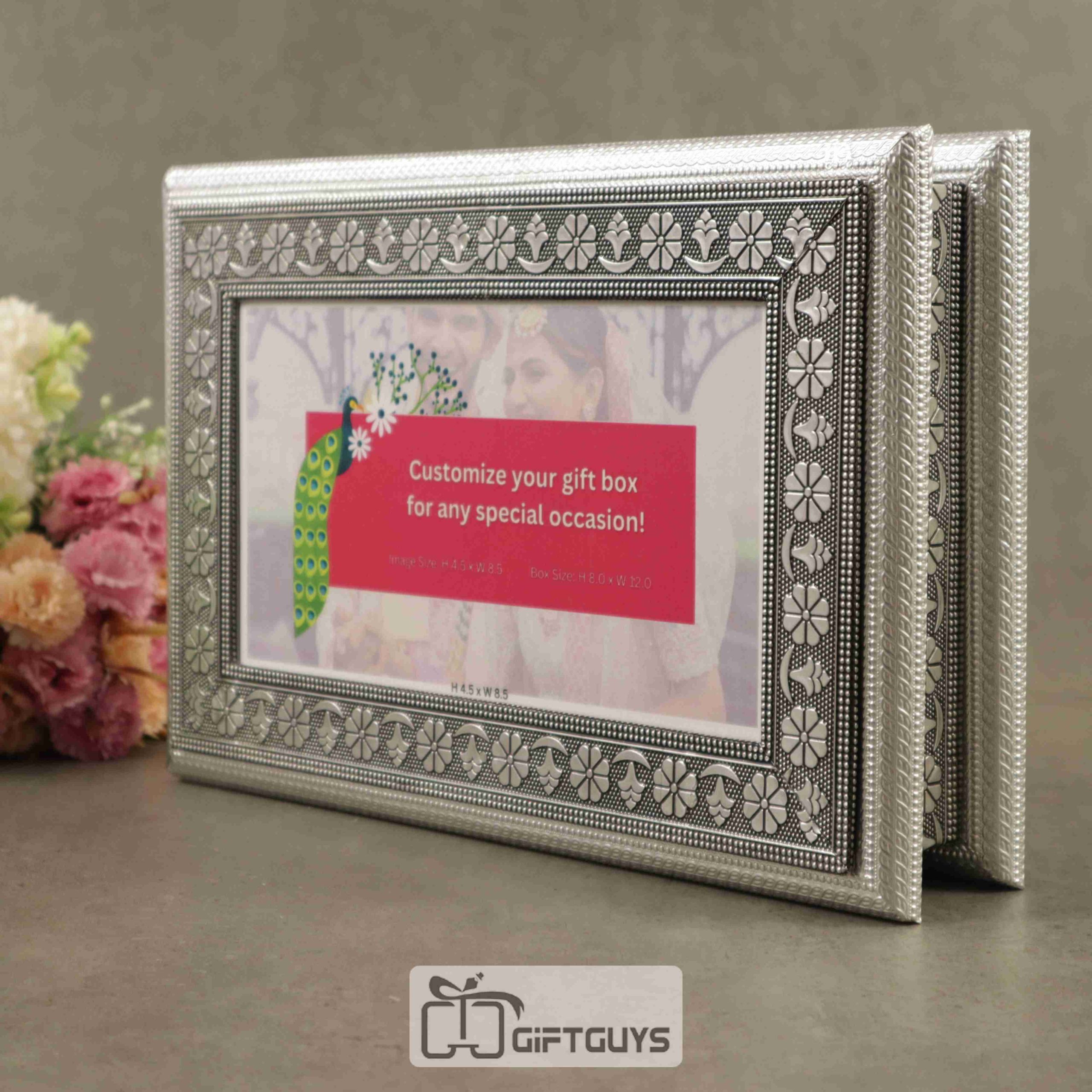 Luxury Oxidised Dry Fruit Box with Custom Image – 12 X 8 inch