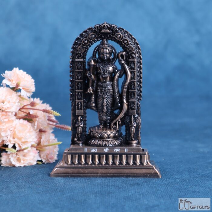 Metal Shree Ram Idol for Home Temple Décor – 5.2 Inch Brown