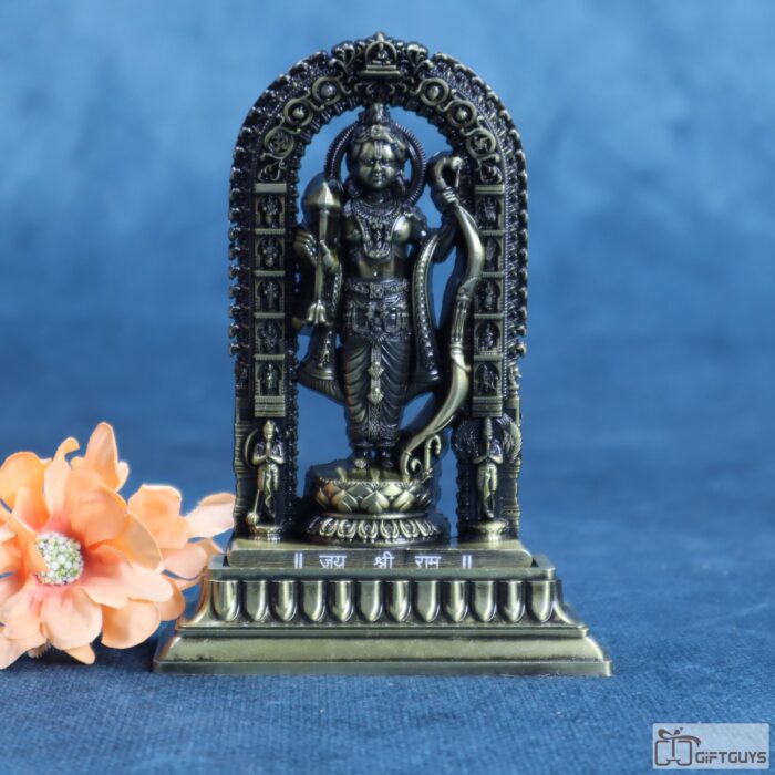 Metal Shree Ram Idol for Home Temple Décor – 5.2 Inch Golden
