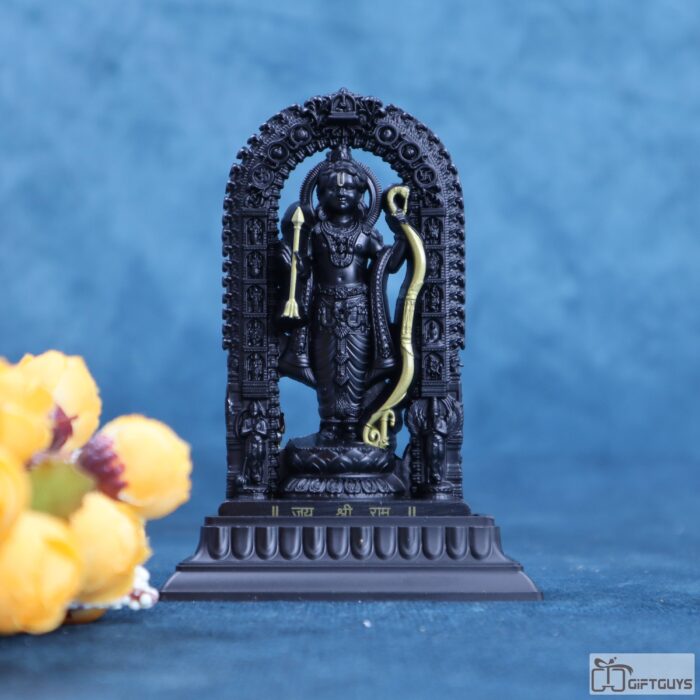 Metal Shree Ram Idol for Home Temple Décor – 5.2 Inch Black
