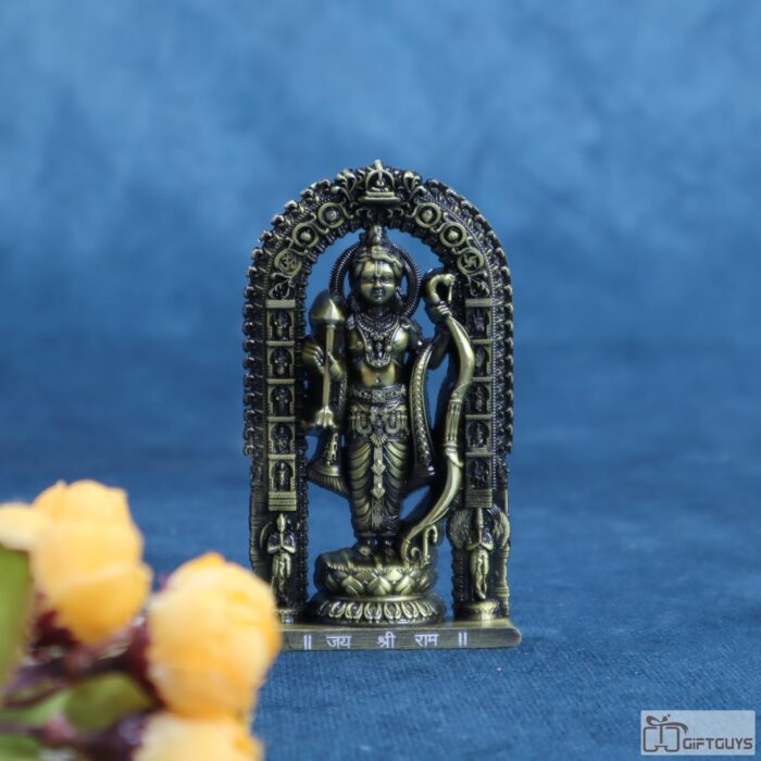 Compact Metal Shree Ram Idol for Home Temple – 4.5 Inch Golden