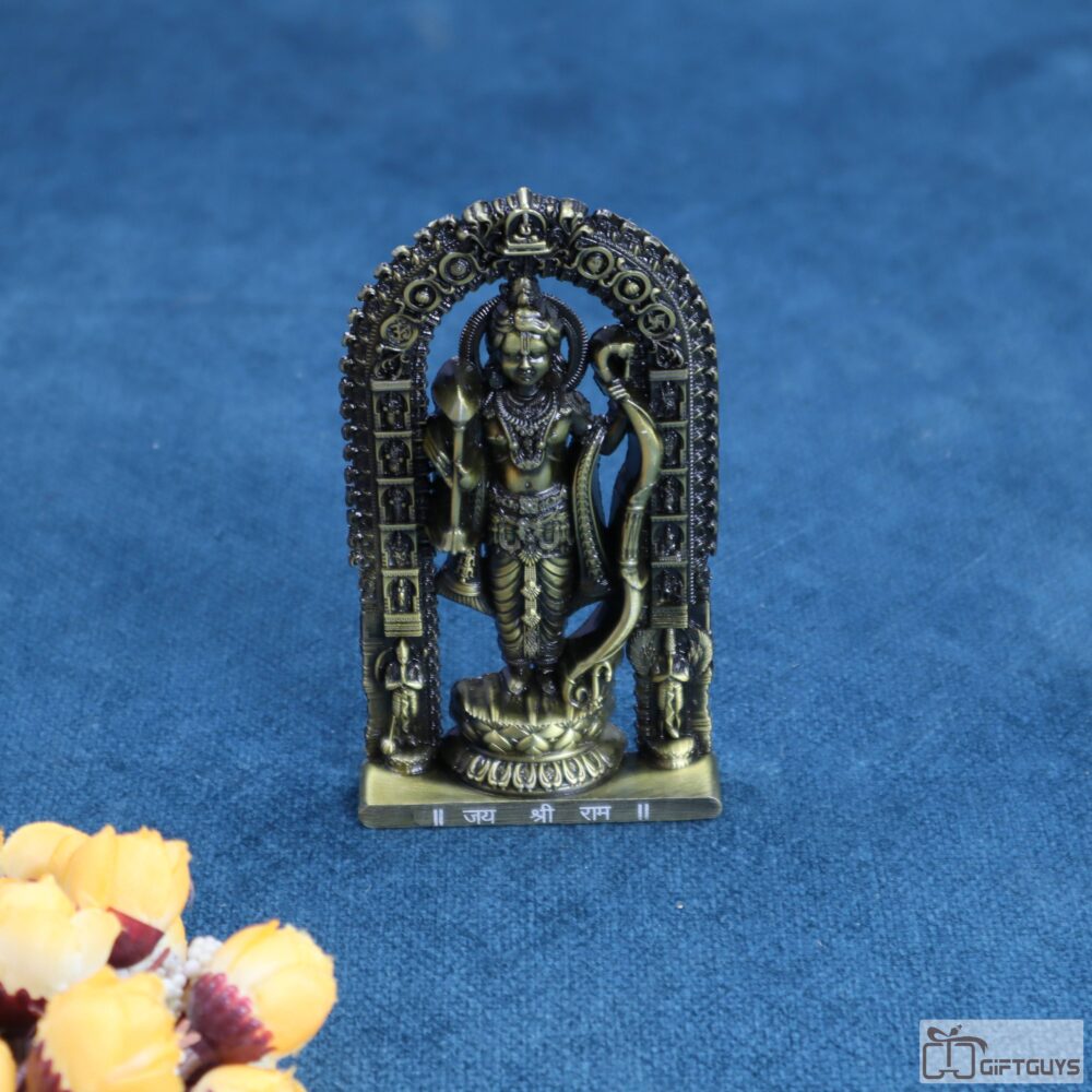 Compact Metal Shree Ram Idol for Home Temple – 4.5 Inch Golden - Image 4