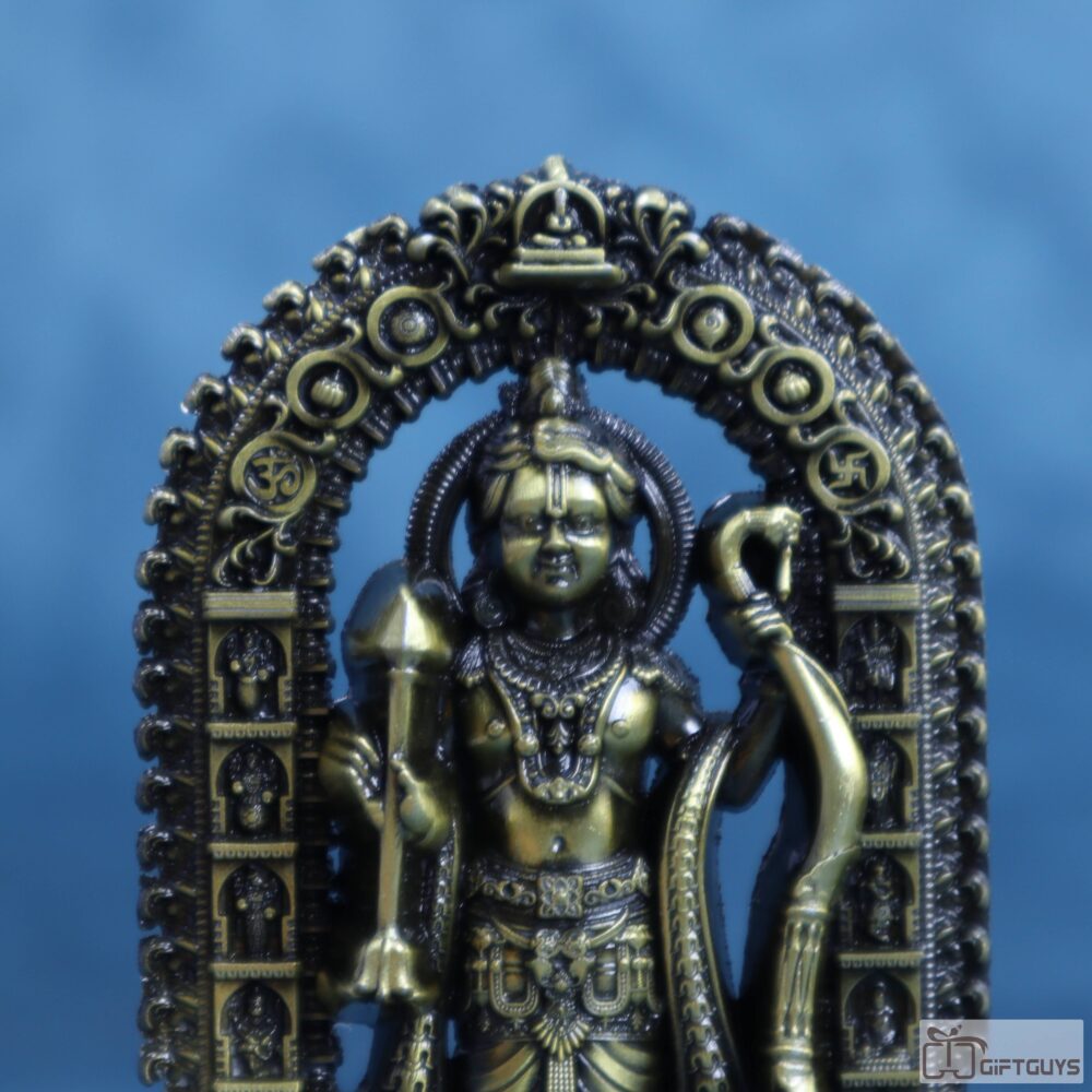 Compact Metal Shree Ram Idol for Home Temple – 4.5 Inch Golden - Image 2
