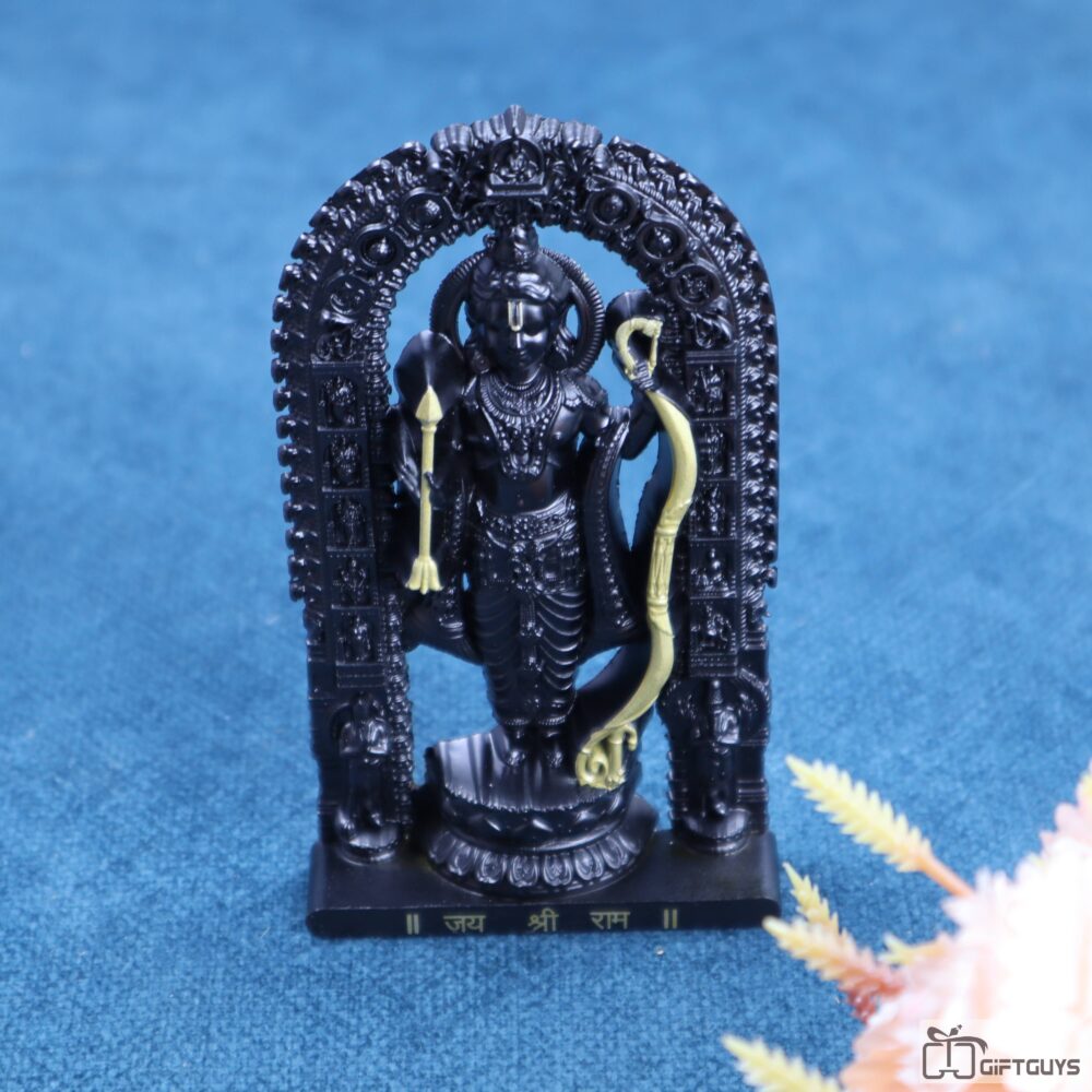 Compact Metal Shree Ram Idol for Home Temple – 4.5 Inch Black - Image 3