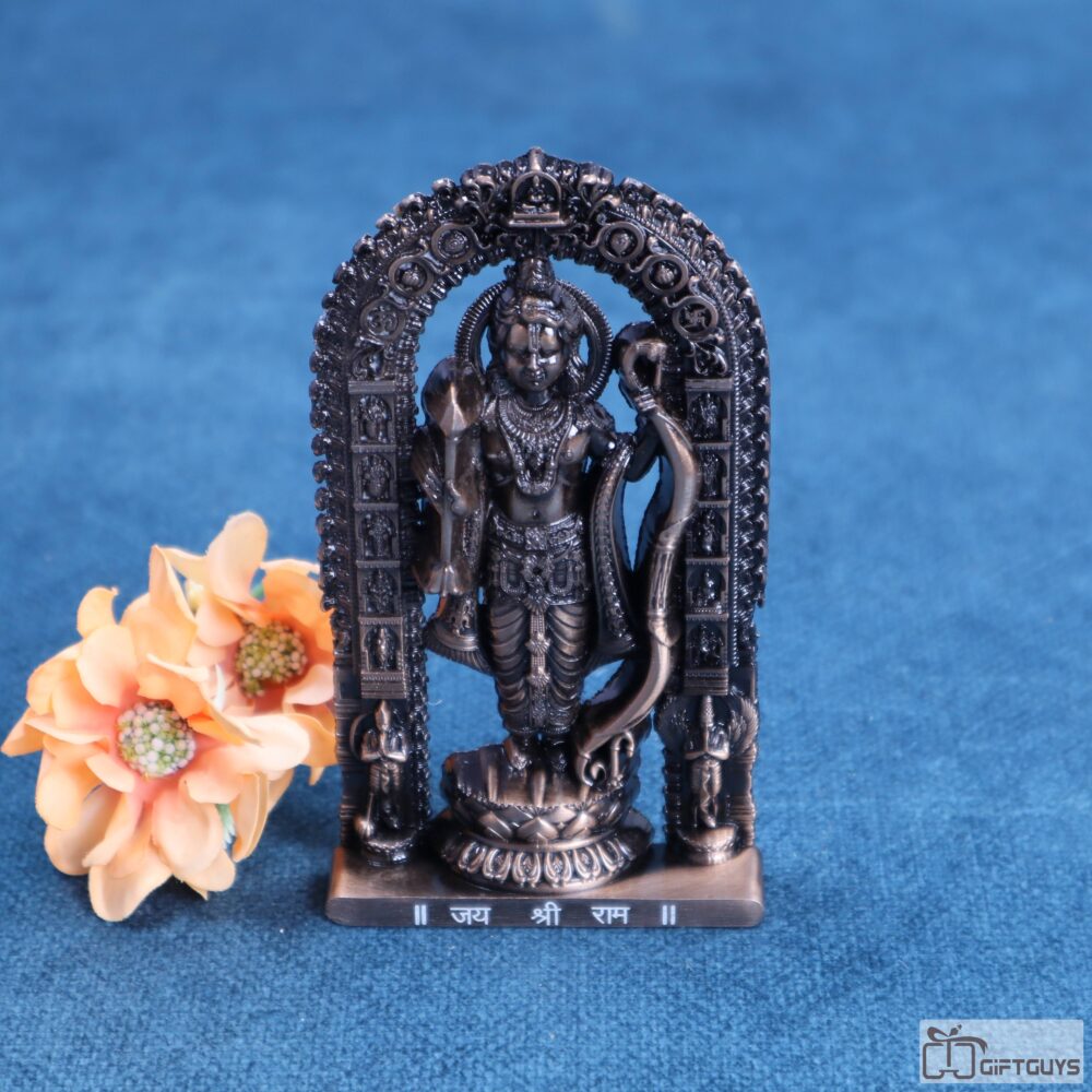 Compact Metal Shree Ram Idol for Home Temple – 4.5 Inch Brown - Image 3