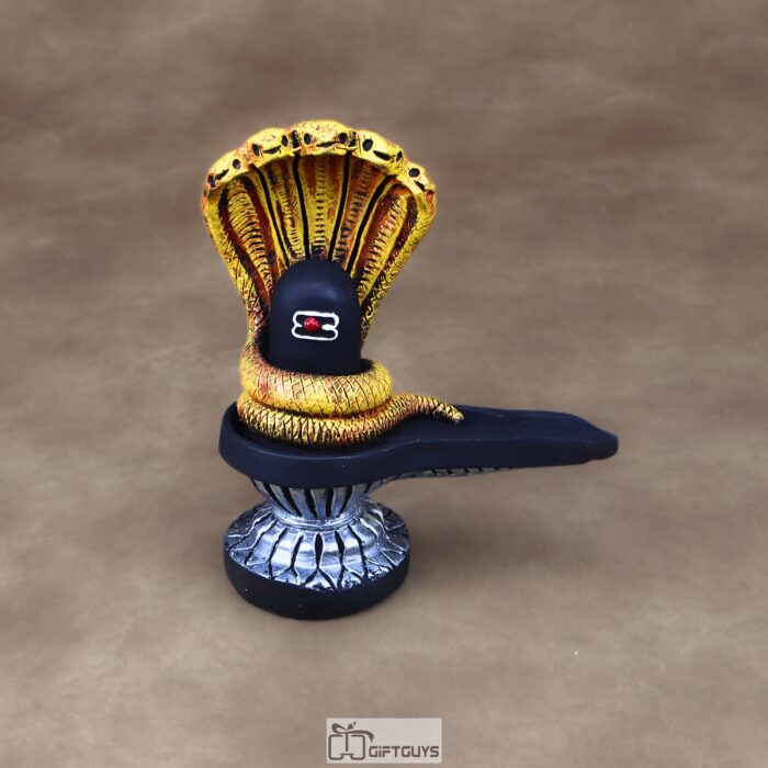 Shivling with Sheshnaag Idol, Lord Shiva Statue, Hindu God Figurine, Spiritual Showpiece, Religious Gift.