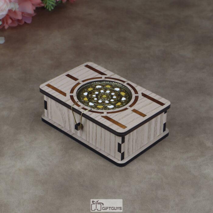 Premium Handcrafted Wooden MDF Utility Box - Multi-Purpose Decorative Storage Case with Mandala Art Lid