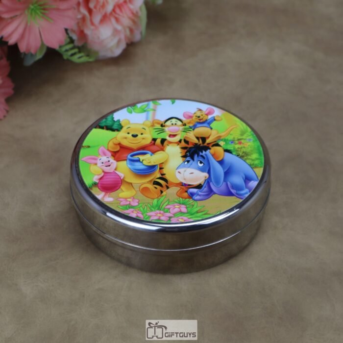Kids Winnie the Pooh Theme Stainless Steel Storage Gift Box