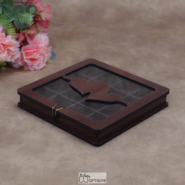Premium Wooden 16-Compartment Chocolate & Sweet Gift Box